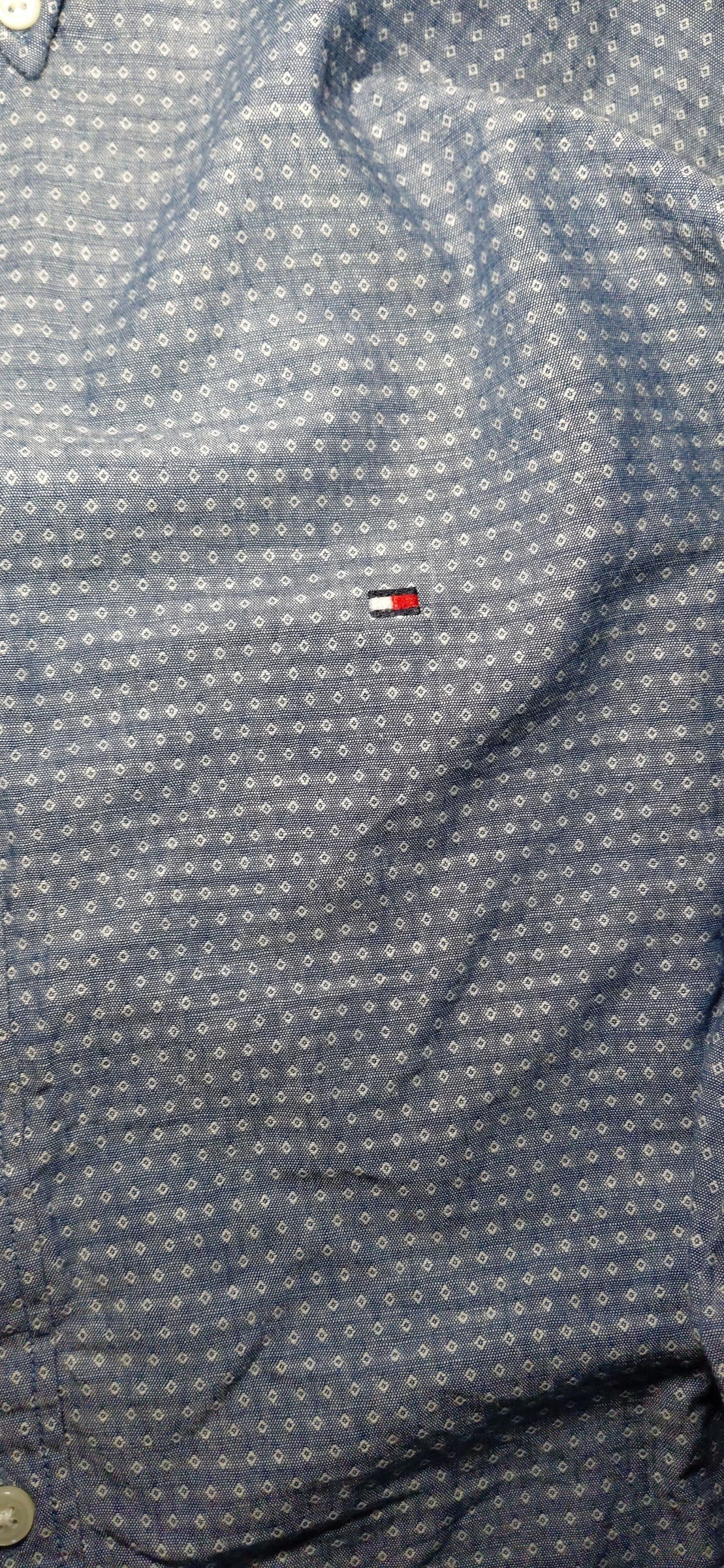 Tommy Hilfiger Men's Shirt L Regular Fit Blue Geometric Pattern | Preppy Old Money – photo 5